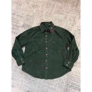 Levi's Relaxed Fit Corduroy Shirt Jacket, Mens XS Button Up Green NWT